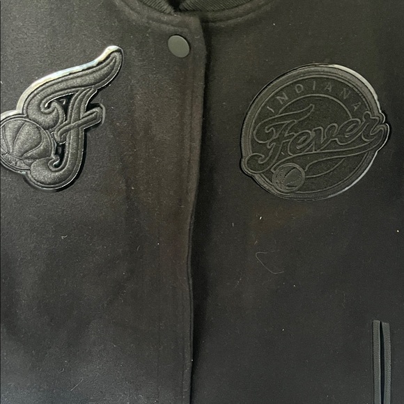 WNBA Black Varsity Jacket with Leather Sleeves Indiana Fever - Picture 7 of 8